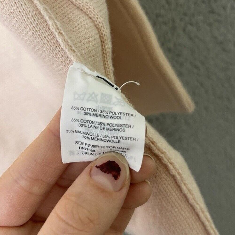 J. Crew Sophie Sweater Blazer XS Wool Open Pockets Blush Pink Cardigan Minimal - Picture 7 of 15